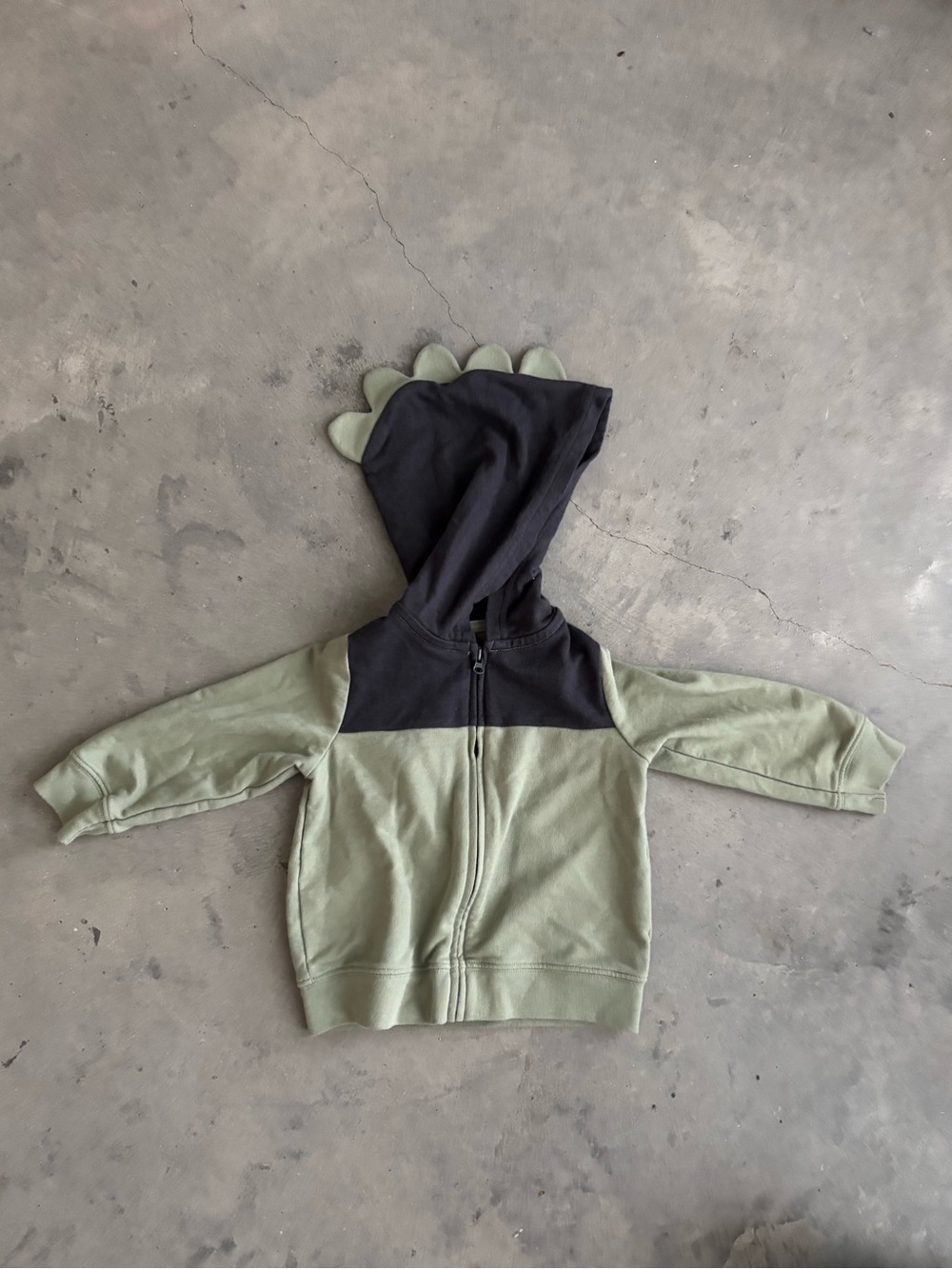 Carter's Green and Black Dino Hooded Zip Sweatshirt